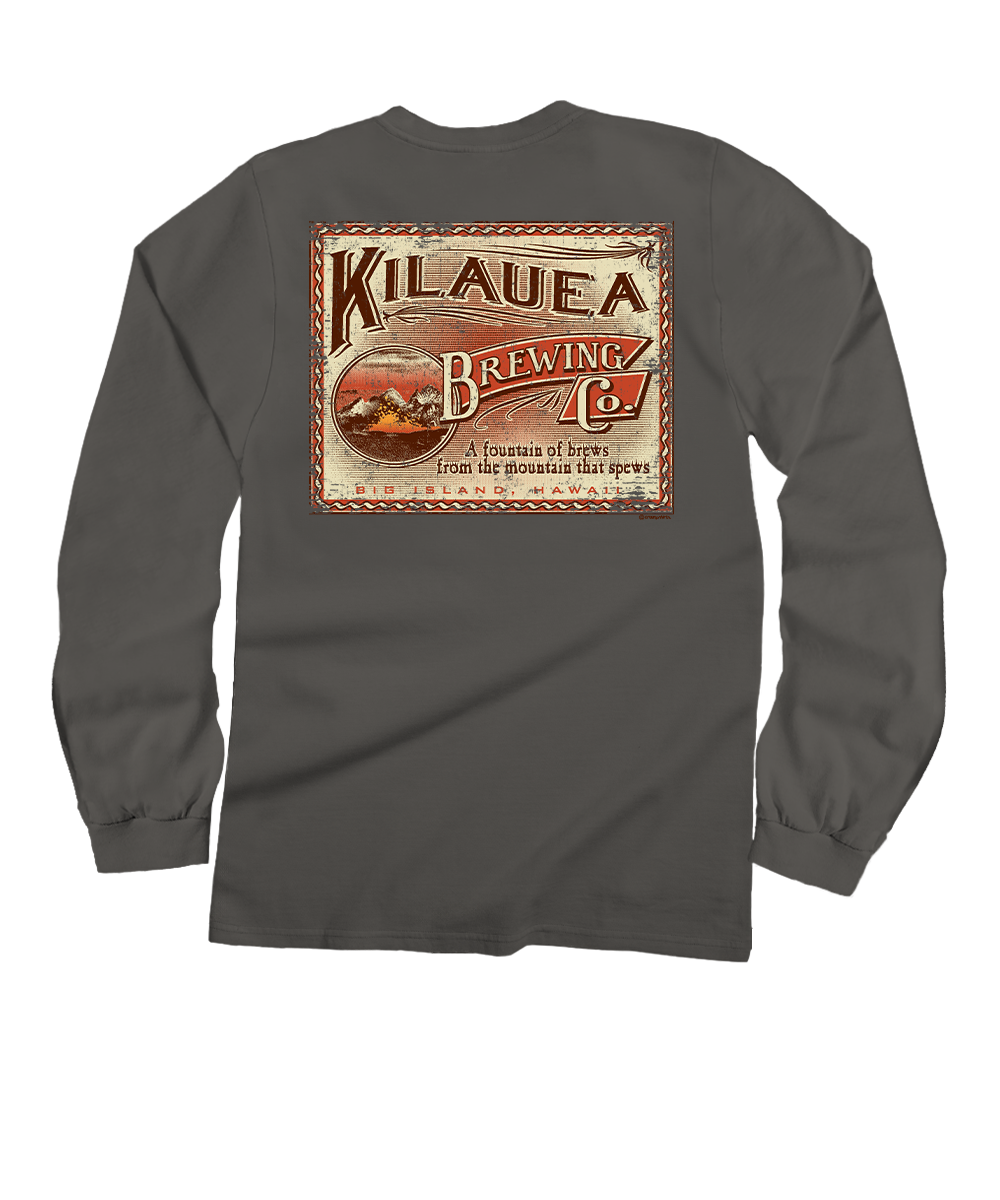 Volcano Brew T-Shirt | Men's Crater Dyed® Grey Long Sleeve