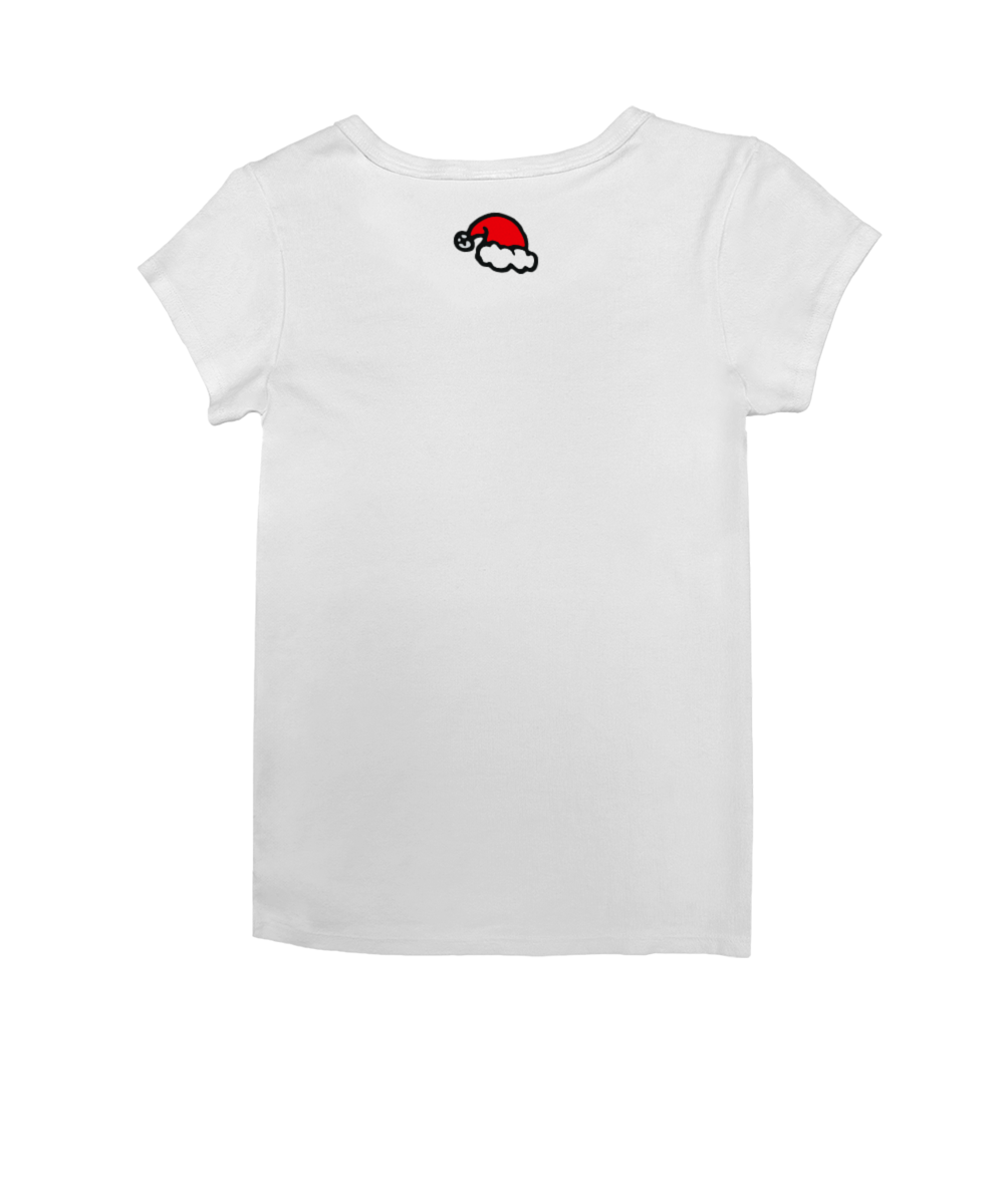 Santa Hat - White Short Sleeve Rib Knit T-Shirt