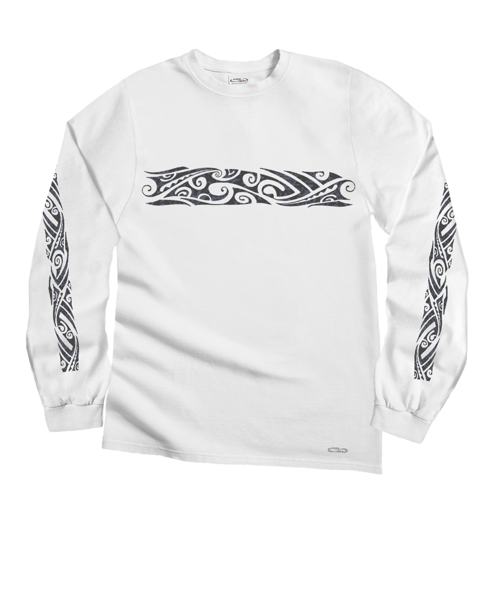 Wild Batik Band T-Shirt | Men's White Long Sleeve Crewneck
