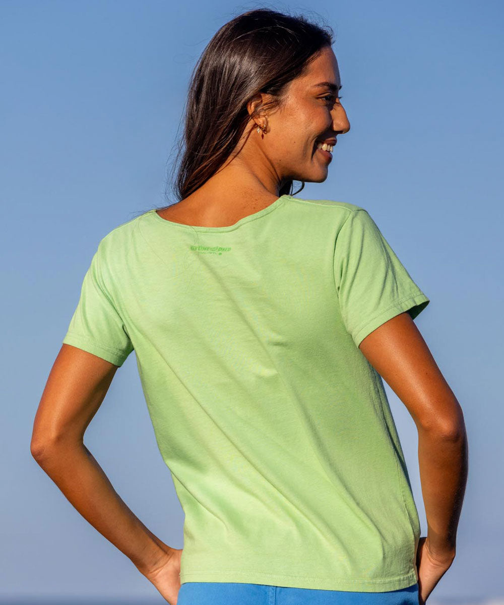 Paradise Palms - Key Lime Dyed Short Sleeve Scoop Neck T-Shirt