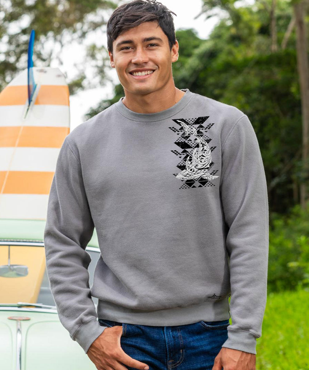 Tribal Reef Mako - Crater Dyed® Long Sleeve Sweatshirt