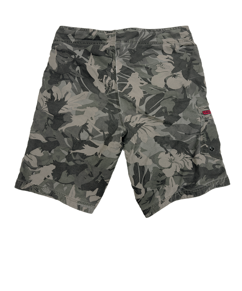 Hulaflage - Camo Green Floral Board Shorts