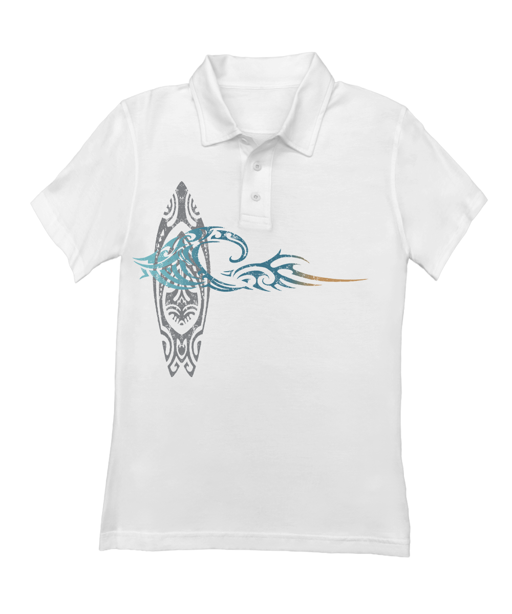 He'e Nalu Elima - White Short Sleeve Pima Polo