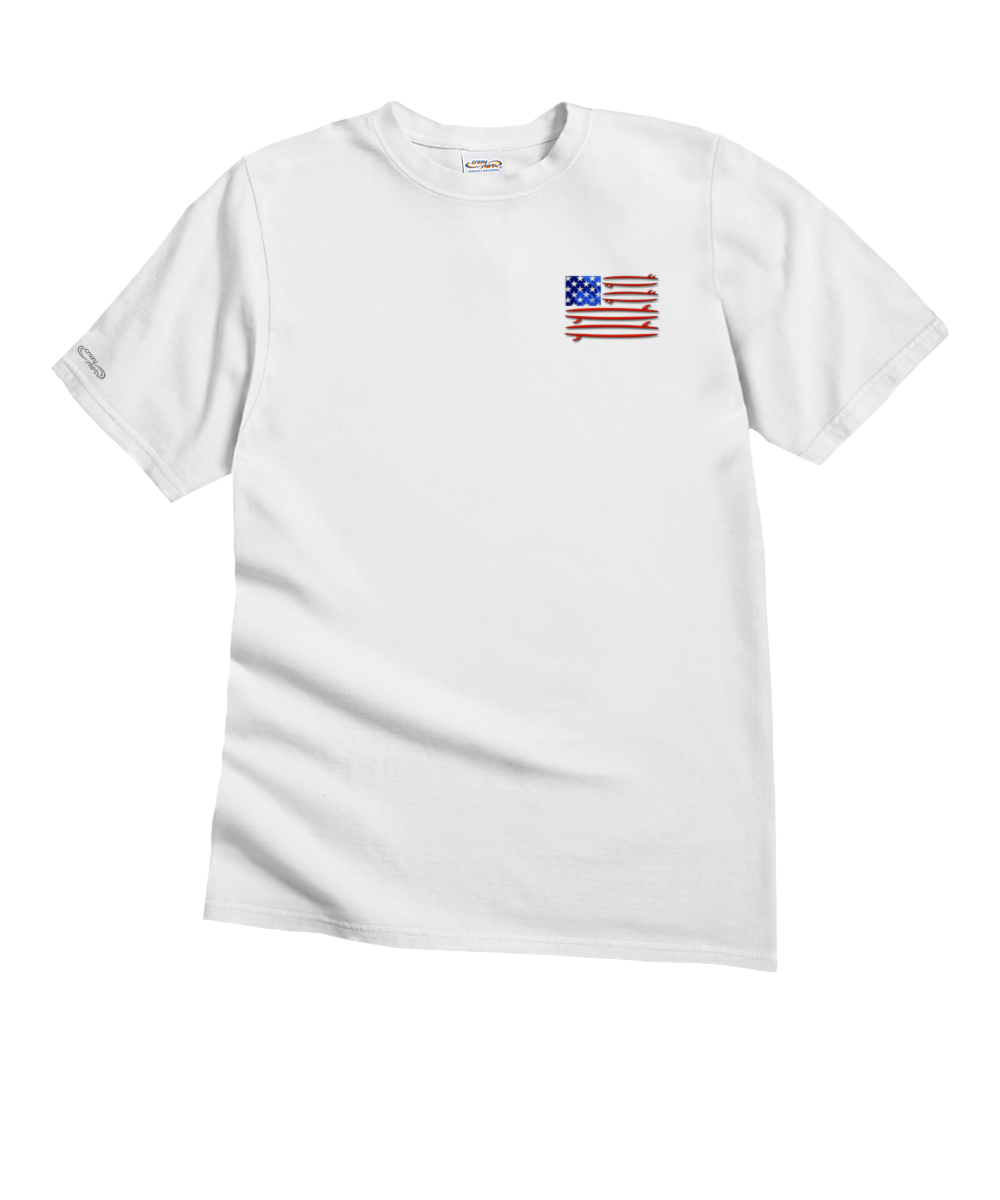 Surf United - White Short Sleeve Crewneck T-Shirt