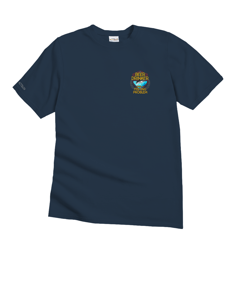 Beer Drinker - Navy Short Sleeve Crewneck T-Shirt