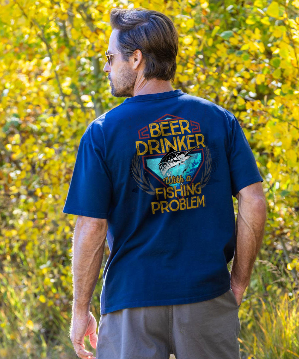 Beer Drinker - Navy Short Sleeve Crewneck T-Shirt