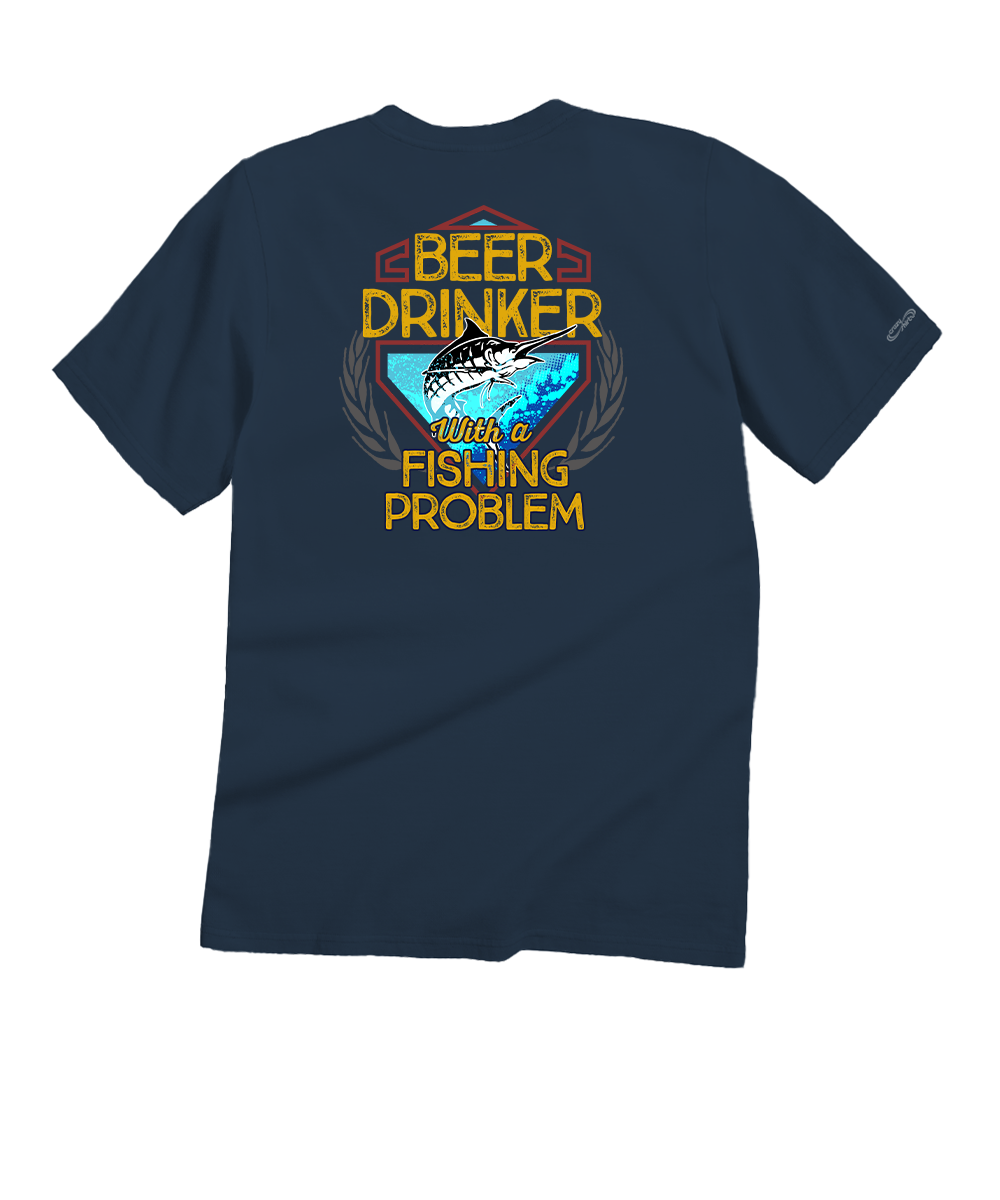 Beer Drinker - Navy Short Sleeve Crewneck T-Shirt