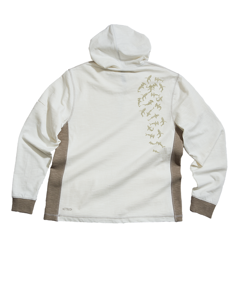 Tribal Mano School - Natural/Gray Long Sleeve Longboard Hooded Tee
