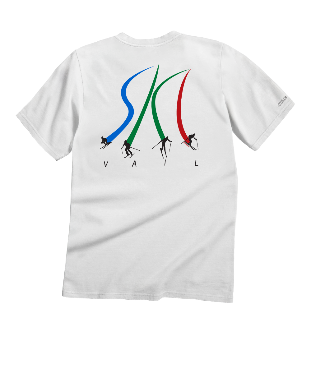 Vail Resort Ultimate Ski - White Short Sleeve Crewneck T-Shirt