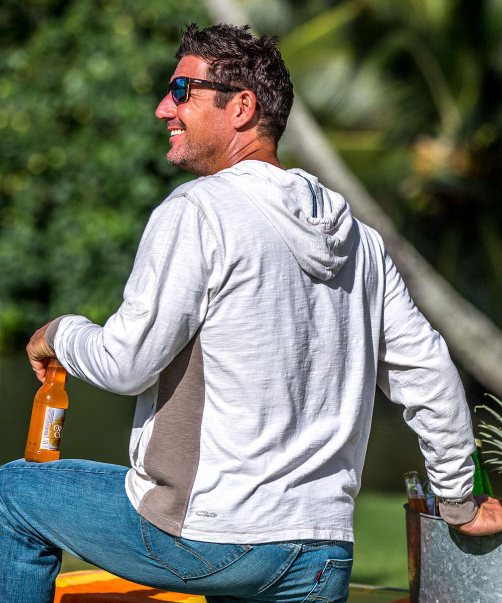 He'e Nalu Elima - Natural/Gray Long Sleeve Longboard Hooded Tee