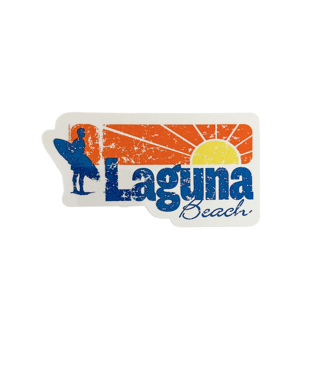 Sticker with 'Laguna Beach' text and a sun design on a white background View 1