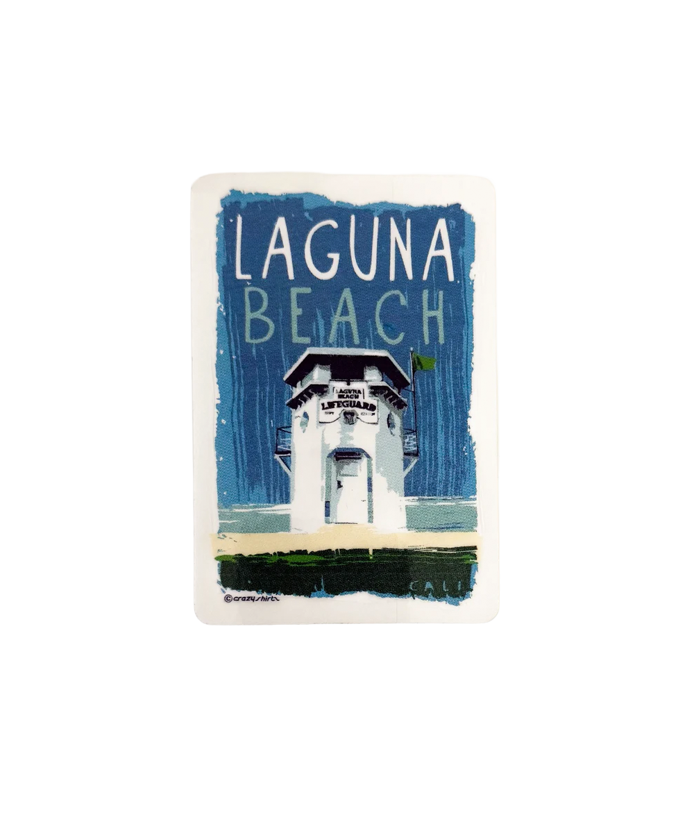 Lighthouse design with 'Laguna Beach' text on a blue background View 1