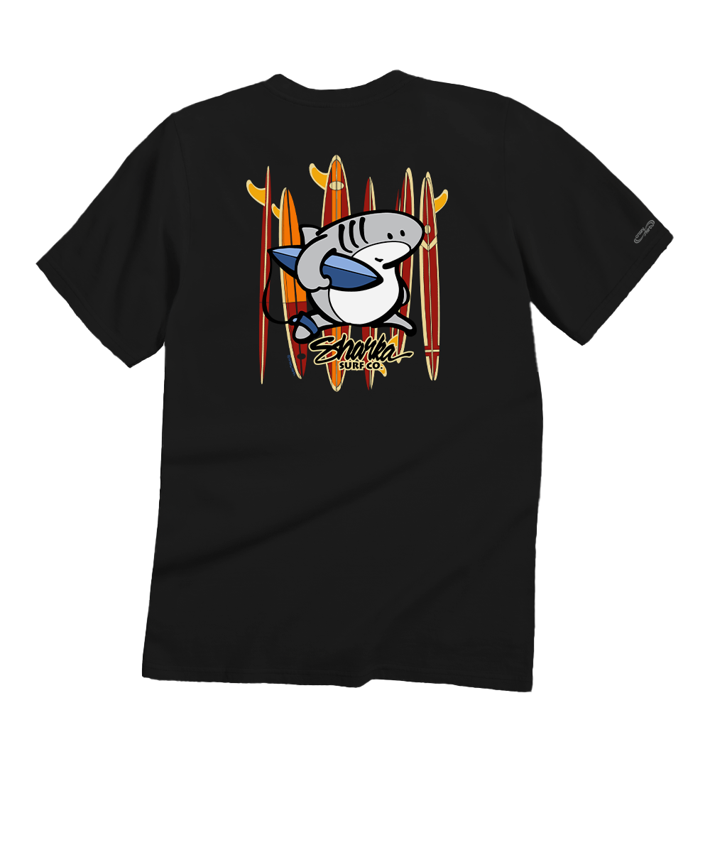 Sharka™ Surfboards - Black Short Sleeve Crewneck T-Shirt