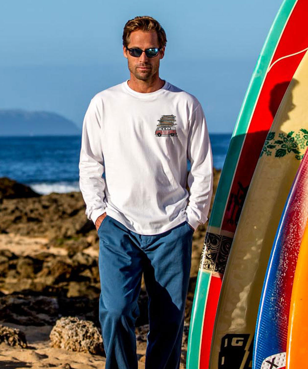 Volkswagen Surfmobile - White Long Sleeve Crewneck T-Shirt