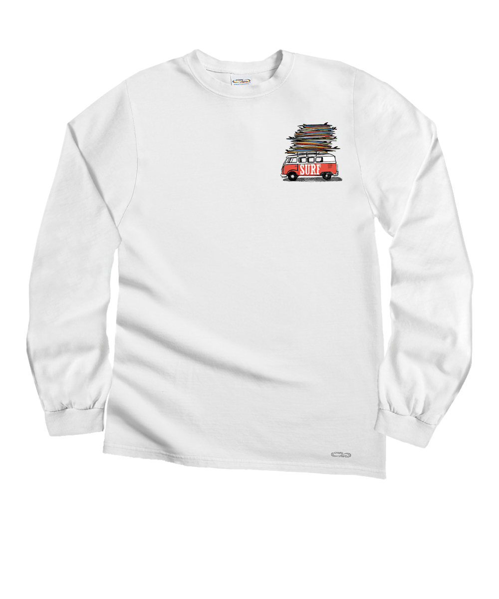 Volkswagen Surfmobile - White Long Sleeve Crewneck T-Shirt