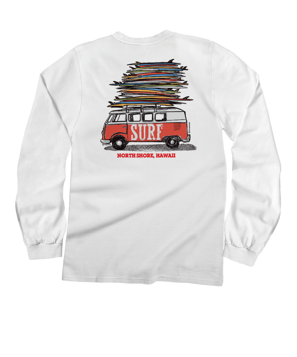 Volkswagen Surfmobile - White Long Sleeve Crewneck T-Shirt