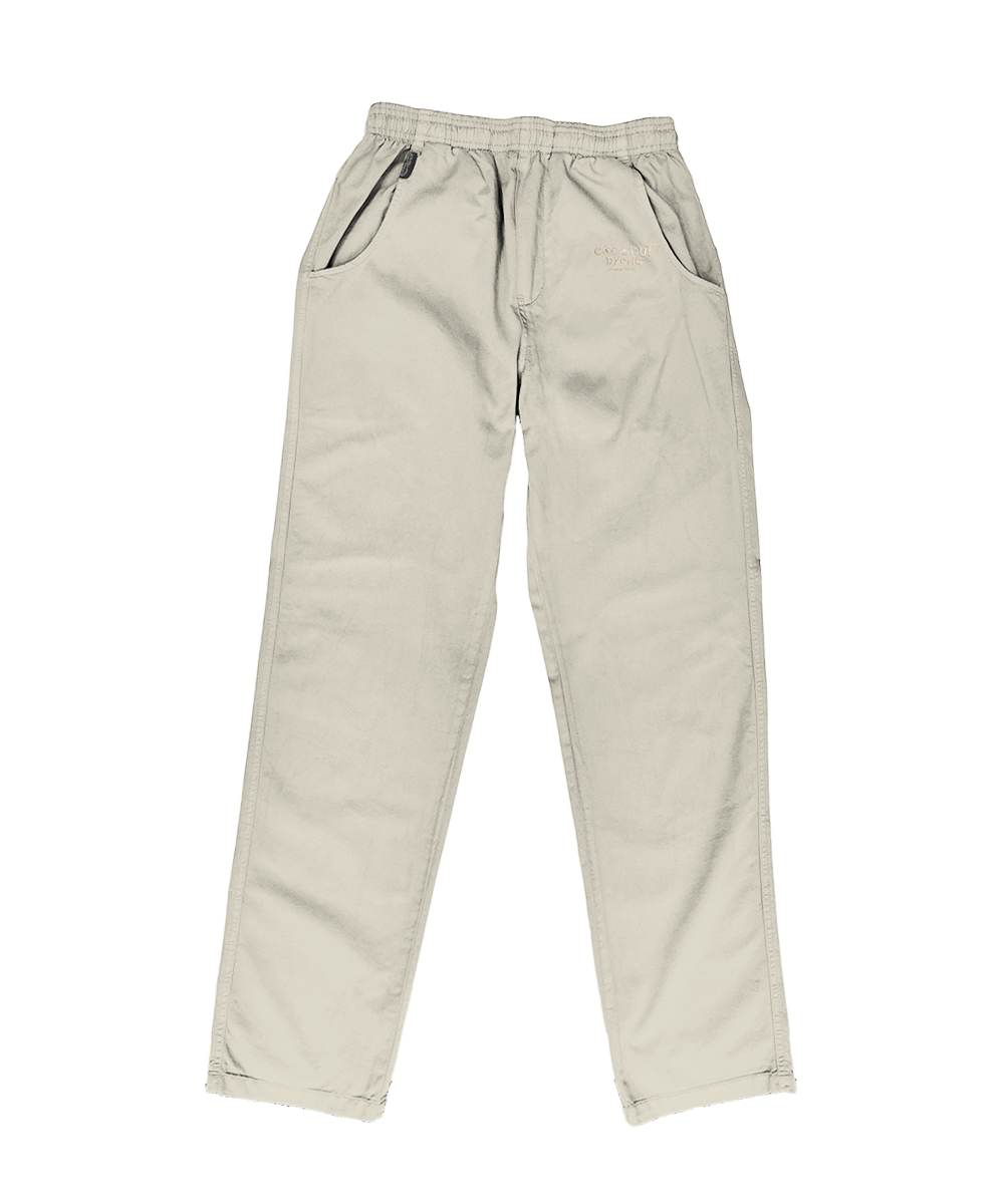 Coconut-Dyed Twill Pants | Stylish, White 100% Cotton