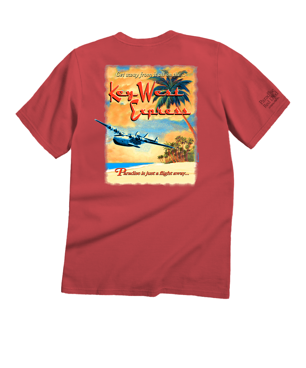 Dune Buggy Surf - Paradise Red Dyed Short Sleeve Crewneck T-Shirt