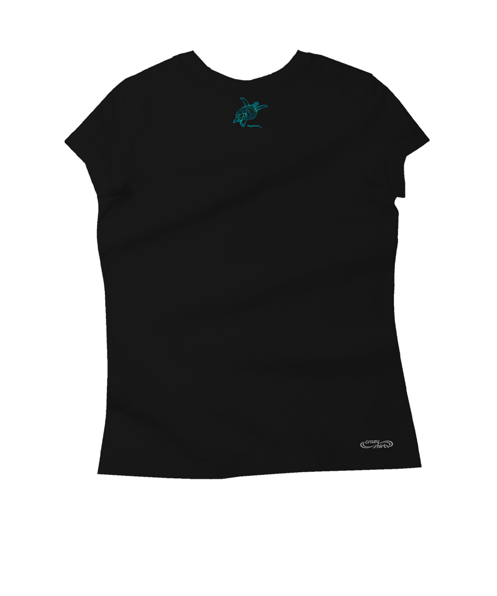 Wyland® Sea Turtle Band - Jet Black Short Sleeve Pima T-Shirt