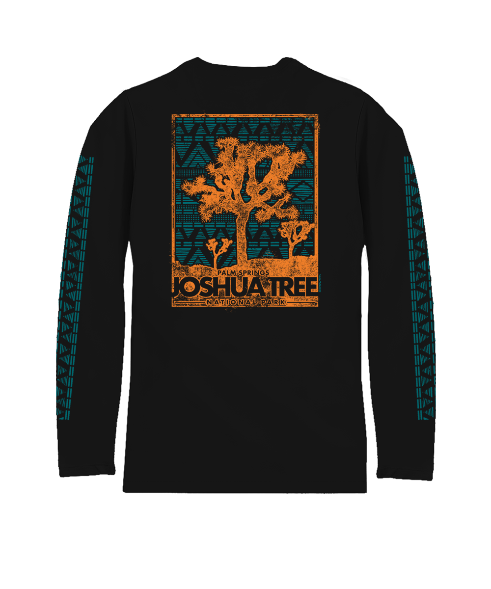 Joshua Tree T-Shirt | Men's Jet Black Long Sleeve Crewneck Joshua Tree T-Shirt | Men's Jet Black Long Sleeve Crewneck