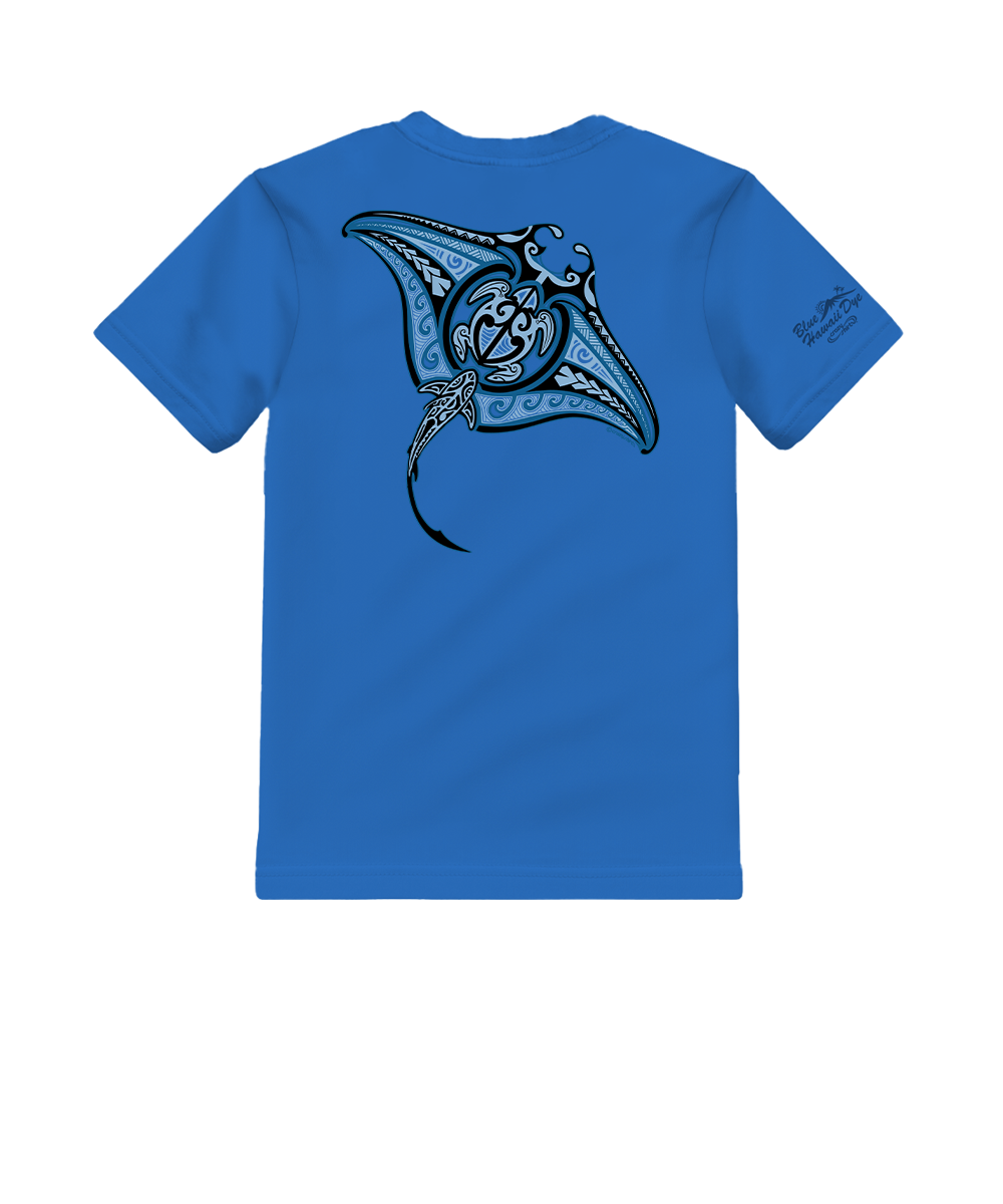 Ehukai Manta Blue Hawaii Dyed T-Shirt | Short Sleeve Crewneck