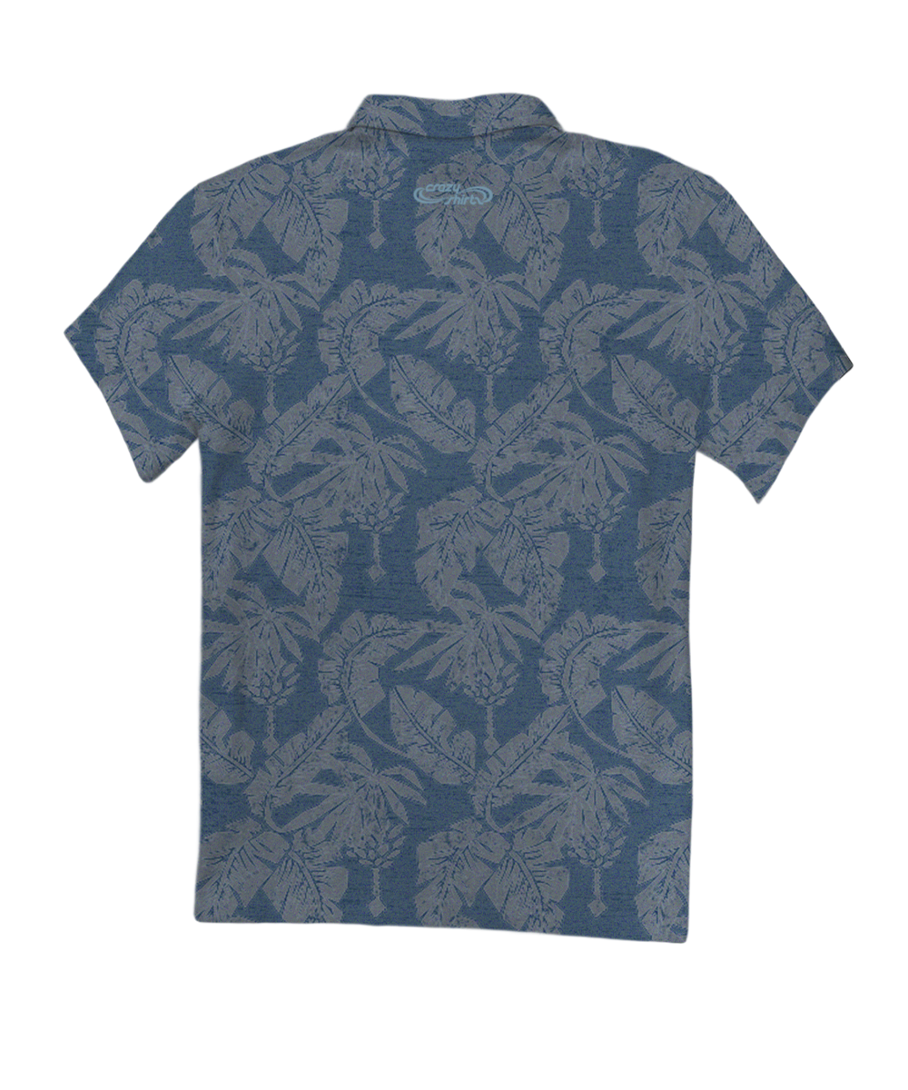 E Komo Mai - Deep Sea Short Sleeve Hawaiian Polo Shirt