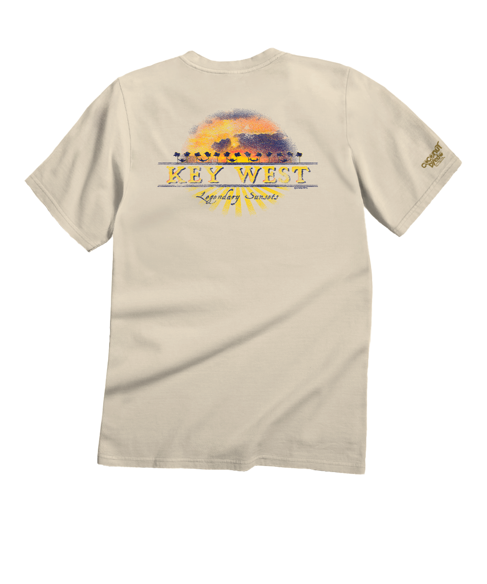 Beige t-shirt with 'Key West' graphic on a white background View 1