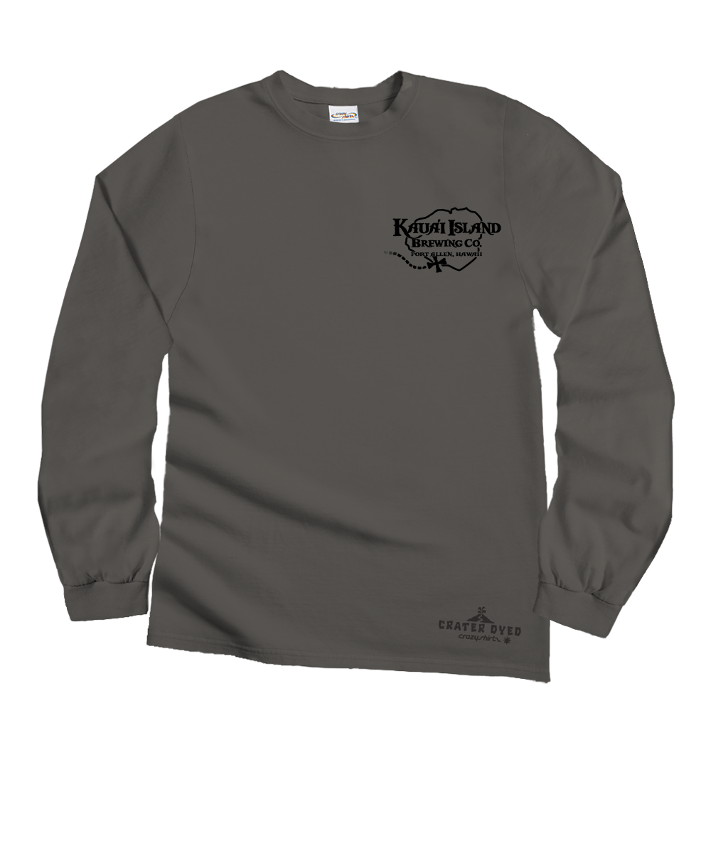 Gray long-sleeve shirt with a logo on a white background View 4