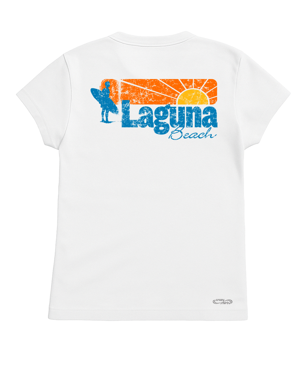 White t-shirt with 'Laguna Beach' graphic on a white background View 1