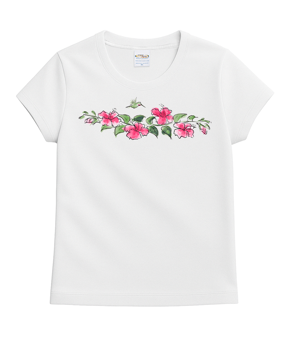 Hum Hibiscus - White Short Sleeve Crewneck T-Shirt