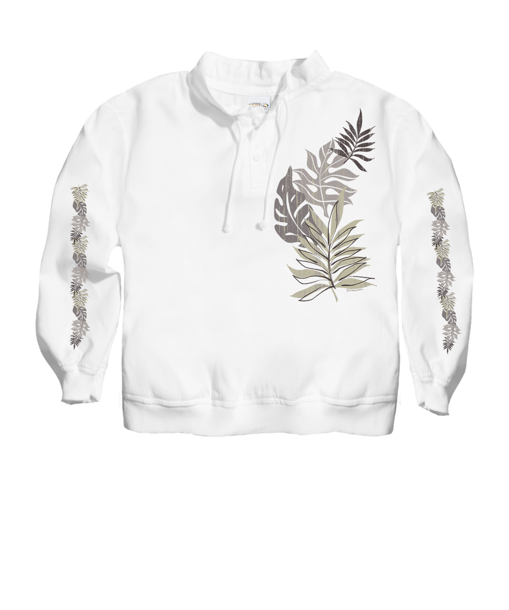 Rainforest Elua - White Long Sleeve Lightweight Pullover