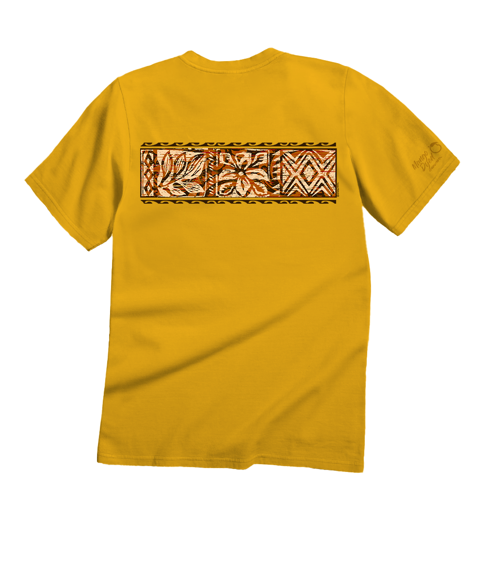 Ethnic Tapa Band - Mango Dyed Short Sleeve Crewneck T-Shirt View 4