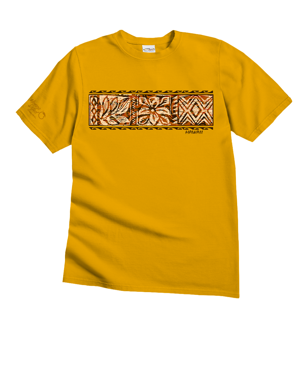 Ethnic Tapa Band - Mango Dyed Short Sleeve Crewneck T-Shirt View 1