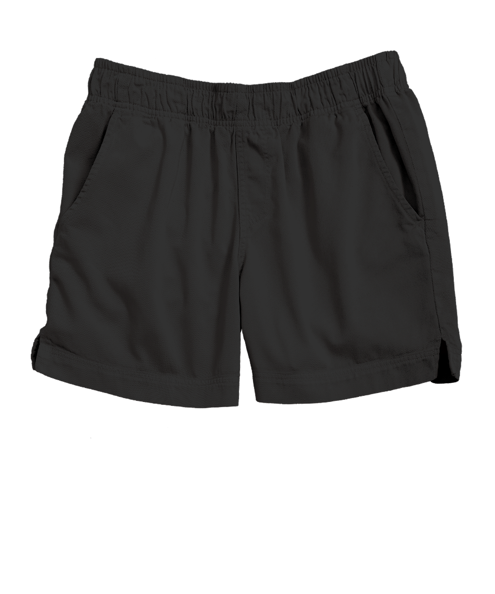 Shoreline Style Black Womens Twill Shorts With Elastic Waist