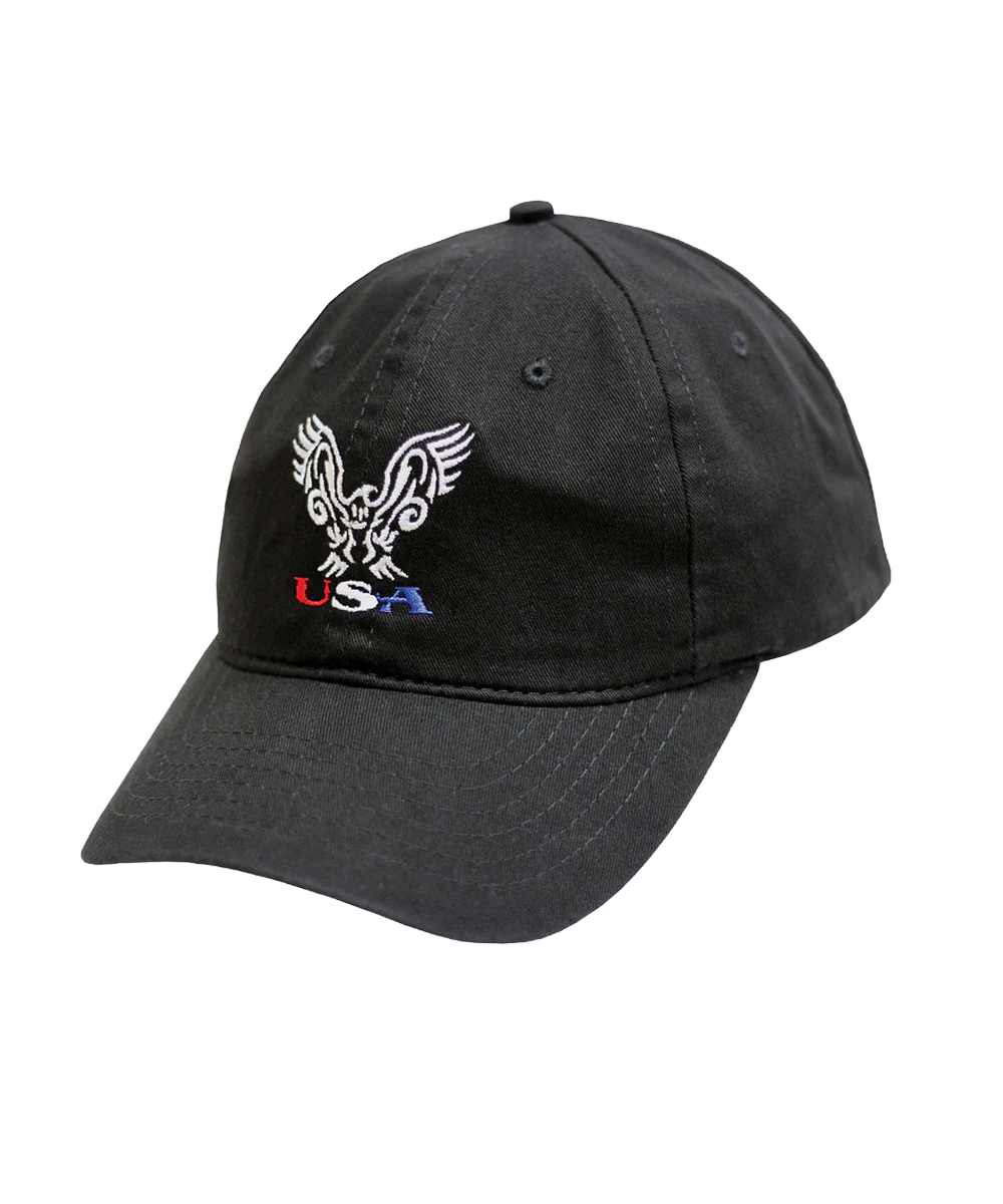 Black cap with an eagle and 'USA' logo on a white background View 1