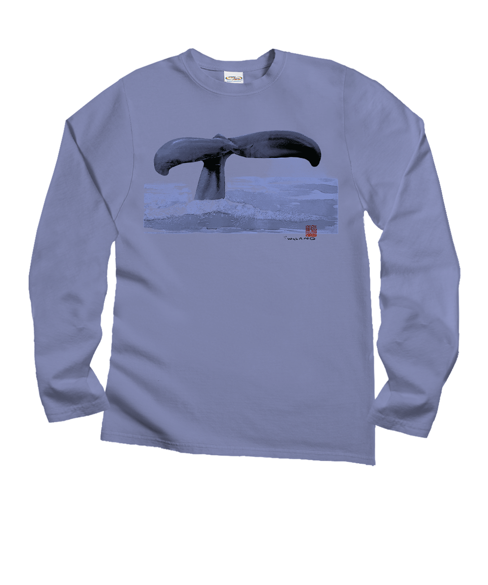 Wyland® Whale Tail T-Shirt | Women's Lavender Dyed Long Sleeve