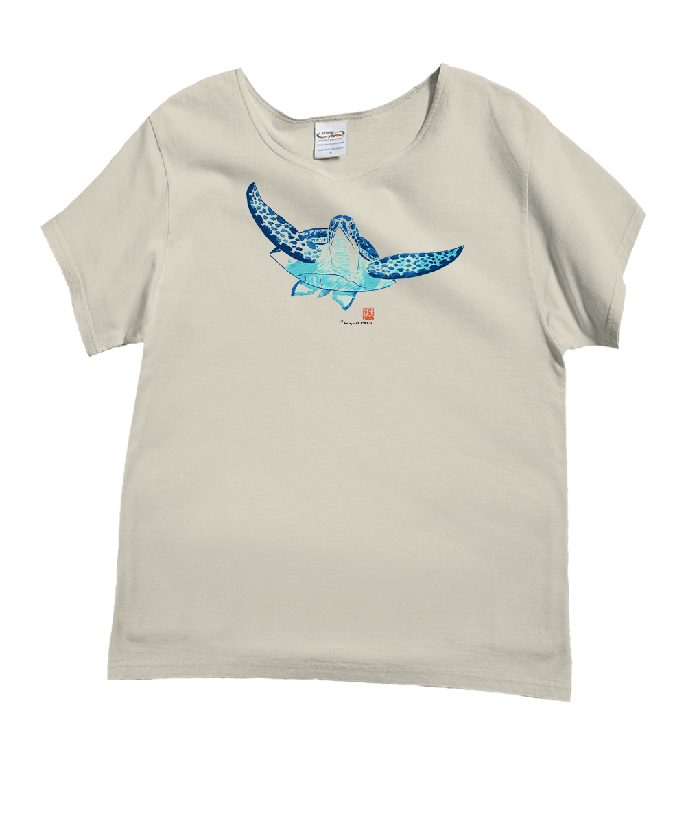 Wyland® Sea Turtle Brushed - Coconut Dyed Short Sleeve Scoop Neck T-Shirt