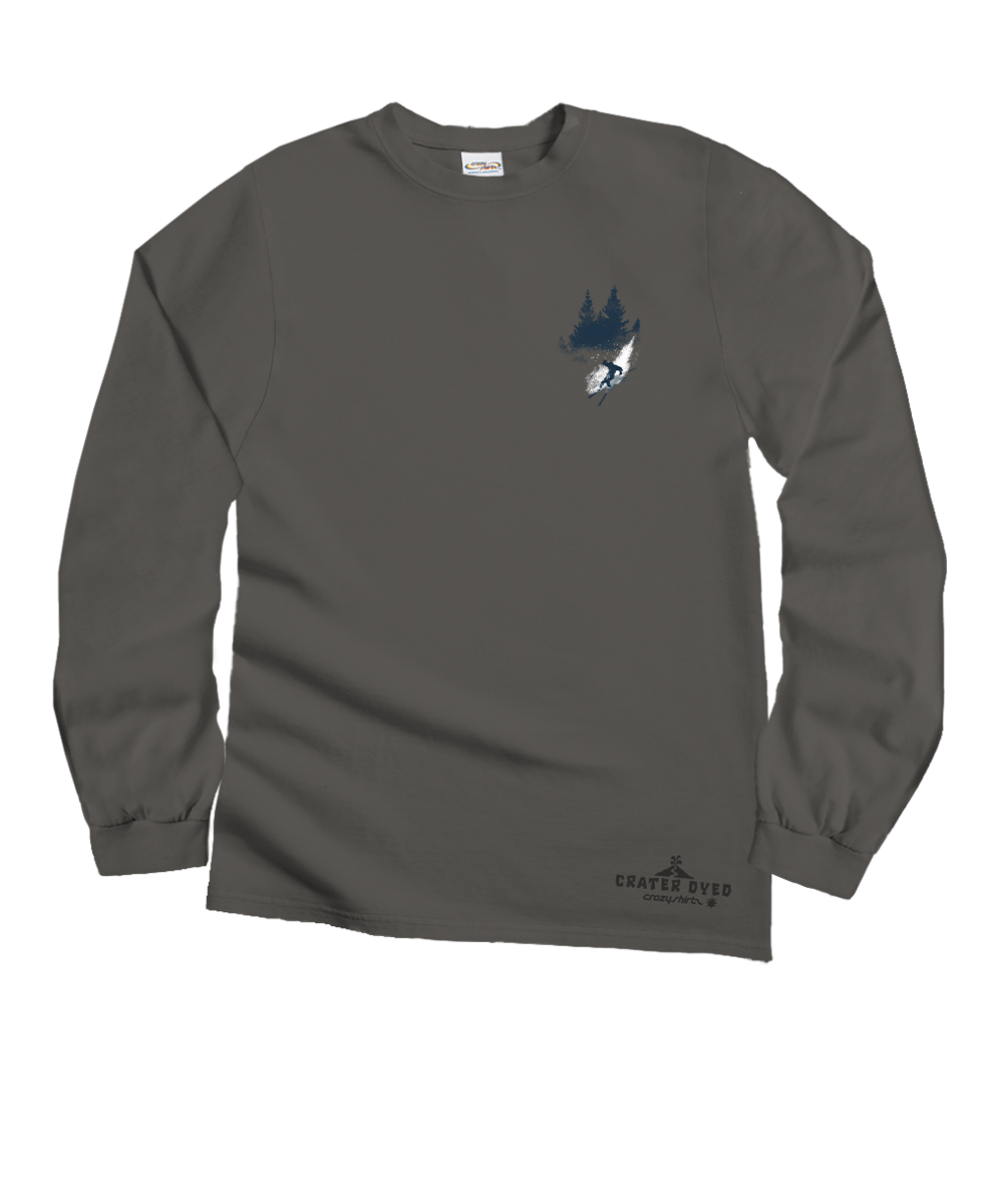 Gray long-sleeve shirt with a logo on a white background View 4