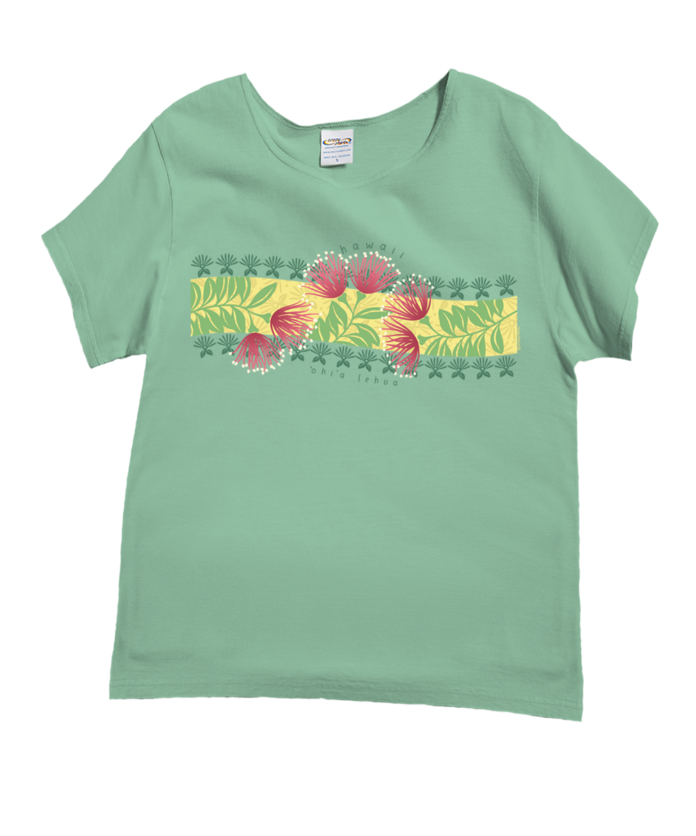 Ohia Lehua Band - Key Lime Dyed Short Sleeve Scoop Neck T-Shirt