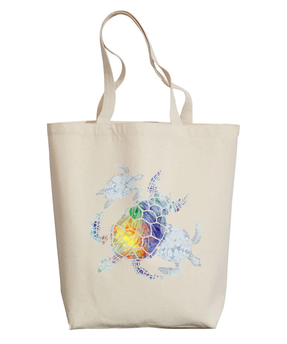 Turtle Seascape - Natural Weekend Tote