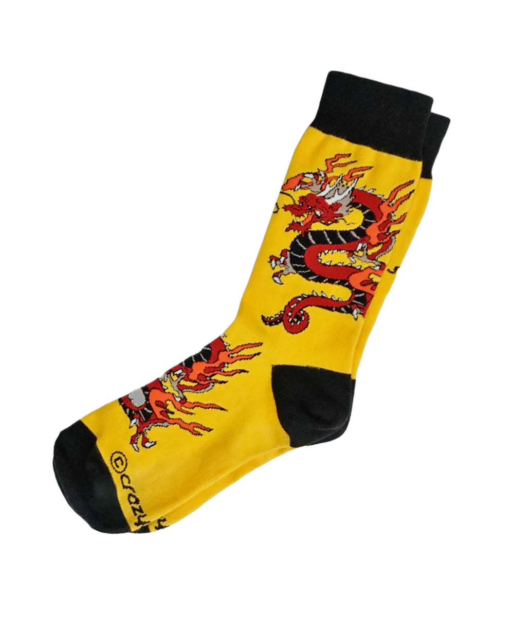 Crimson Dragon - Graphic Cotton Crew Socks