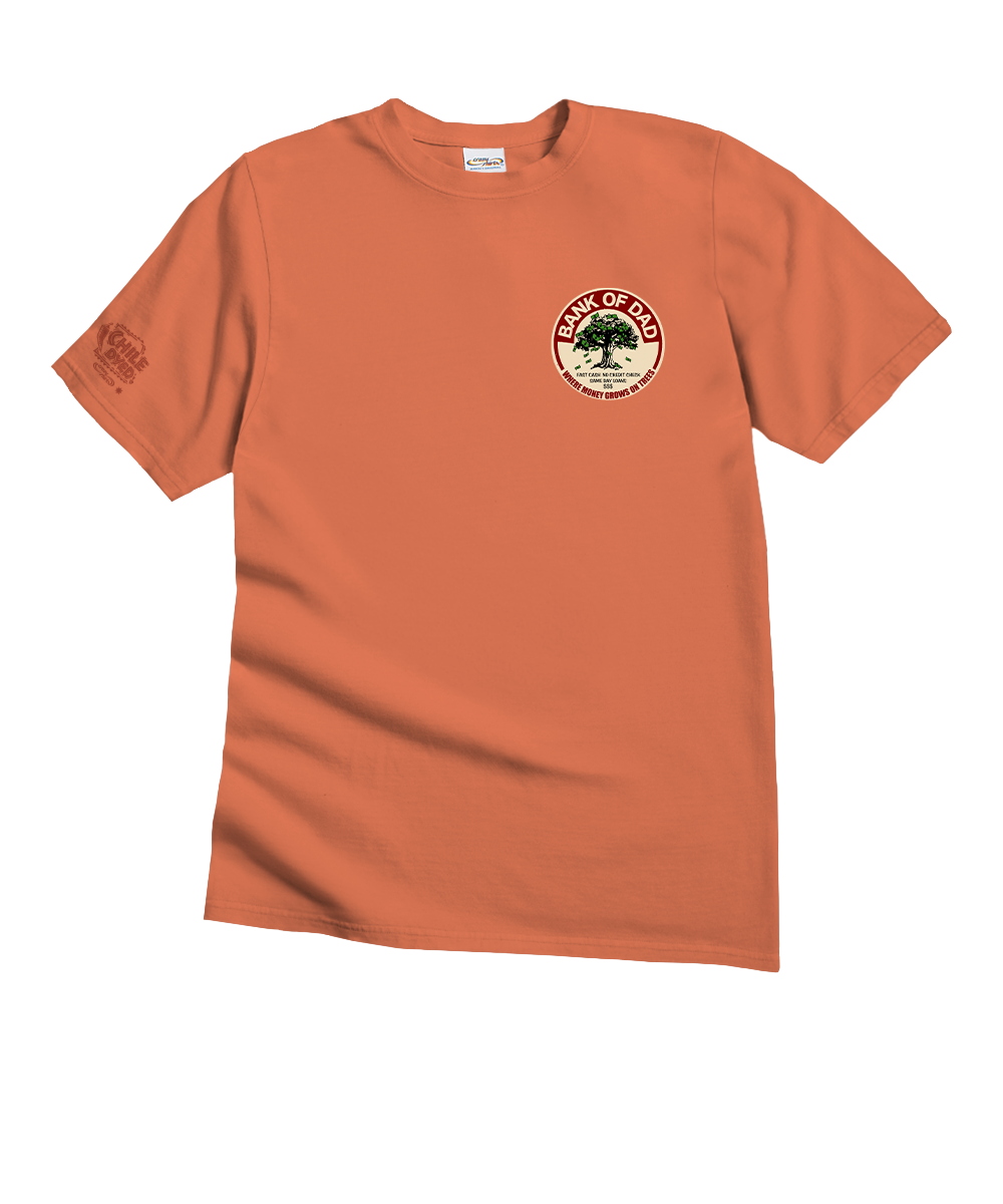 Light red t-shirt with a logo on a white background View 4