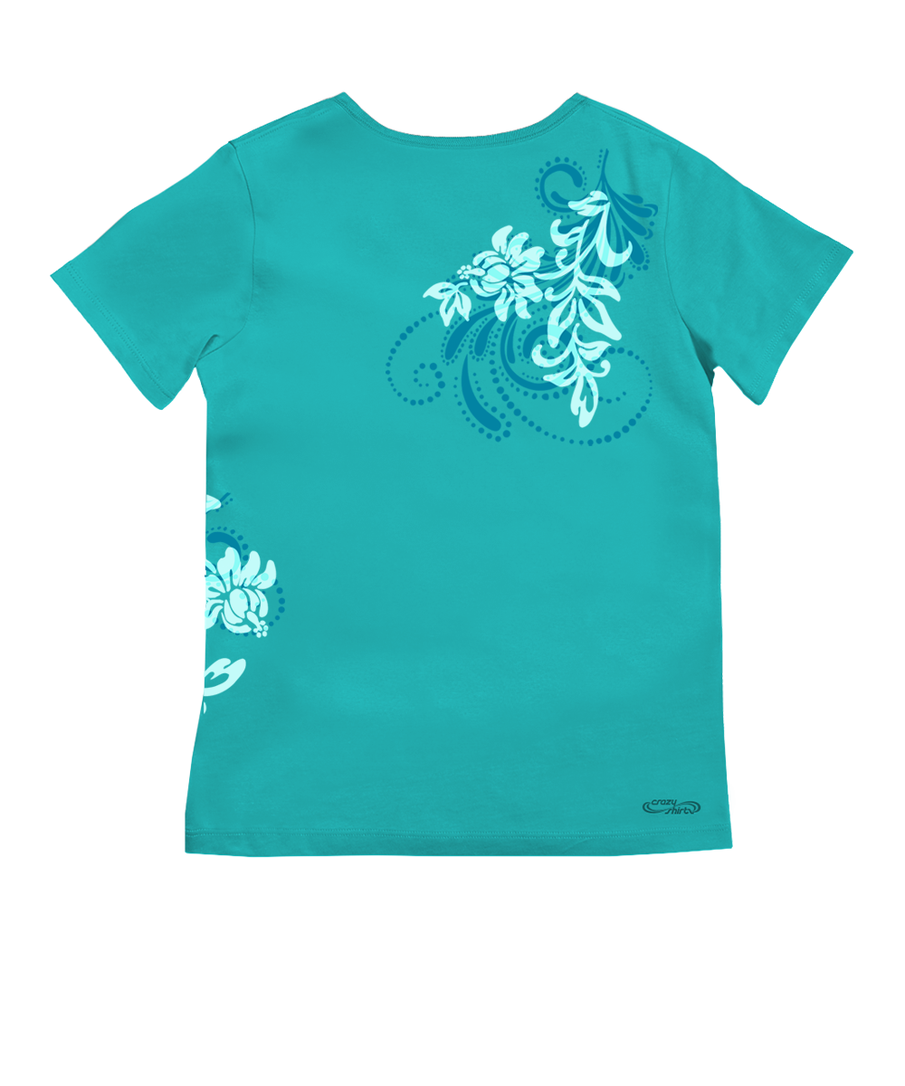 Leihua - Ocean Short Sleeve Pima V-Neck T-Shirt