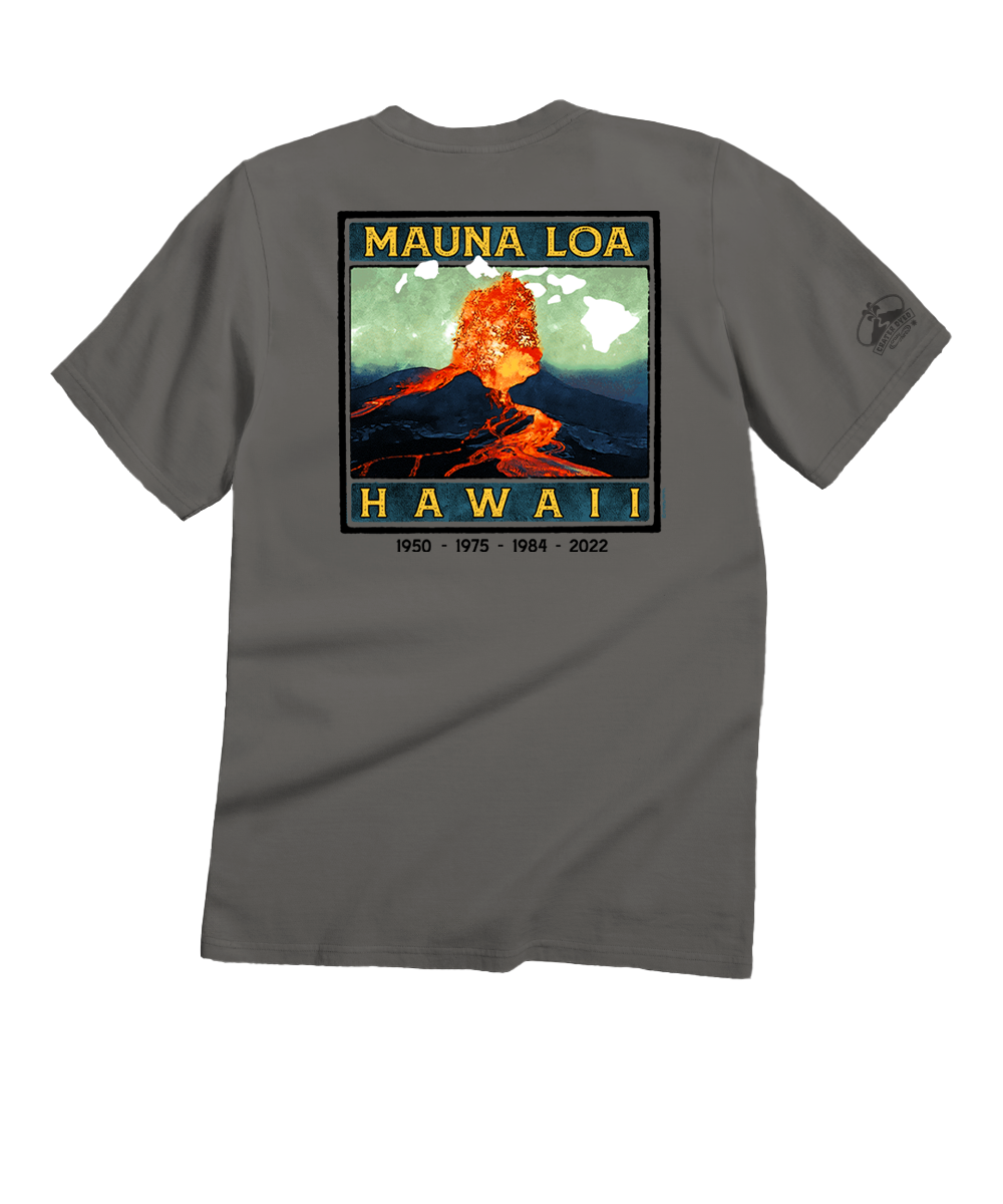 Retro Mauna Loa T-Shirt | Men's Crater Dyed® Grey Crewneck