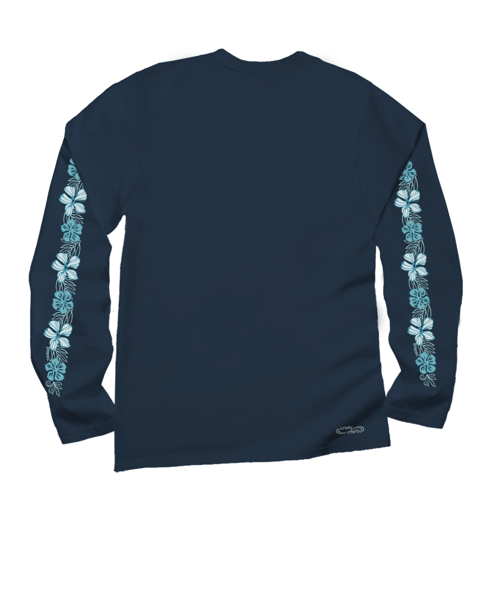 Pua Lani Band - Navy Long Sleeve Crewneck T-Shirt