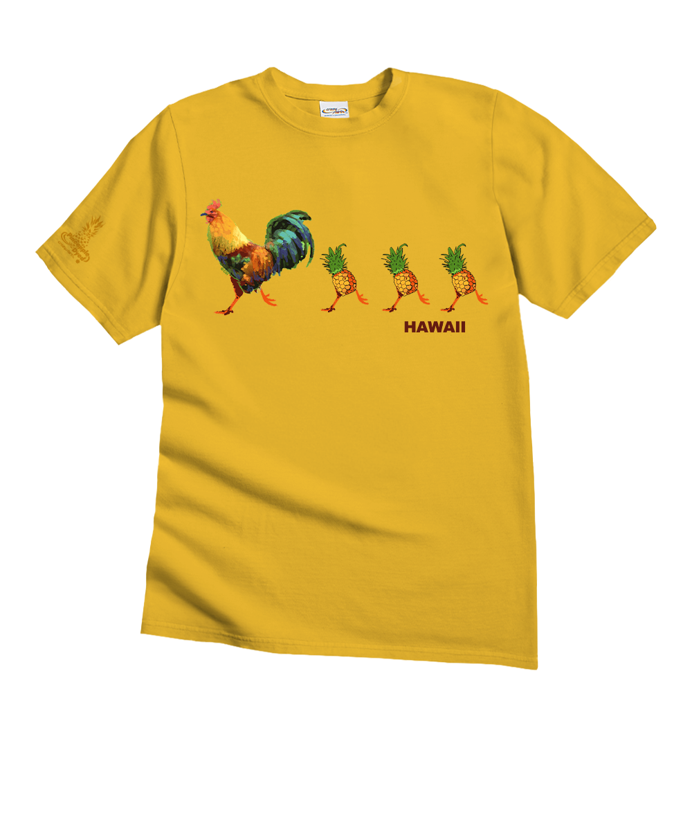 Pineapple Run T-Shirt | Men's Pineapple Dyed Yellow Crewneck