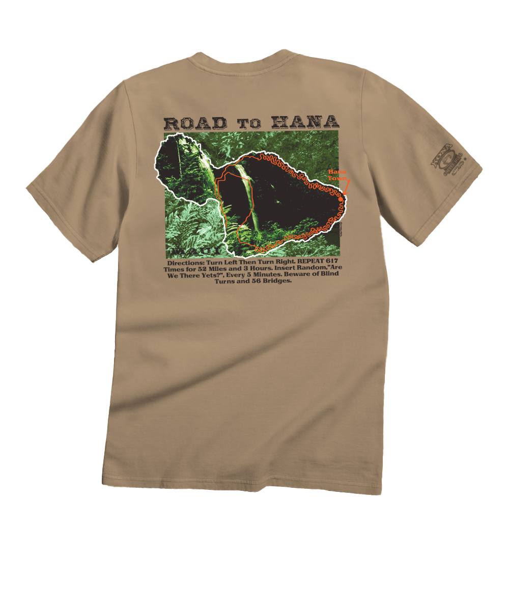 Crazy Road to Hana T-Shirt | Men's Kona Coffee Dyed Crewneck Crazy Road to Hana T-Shirt | Men's Kona Coffee Dyed Crewneck