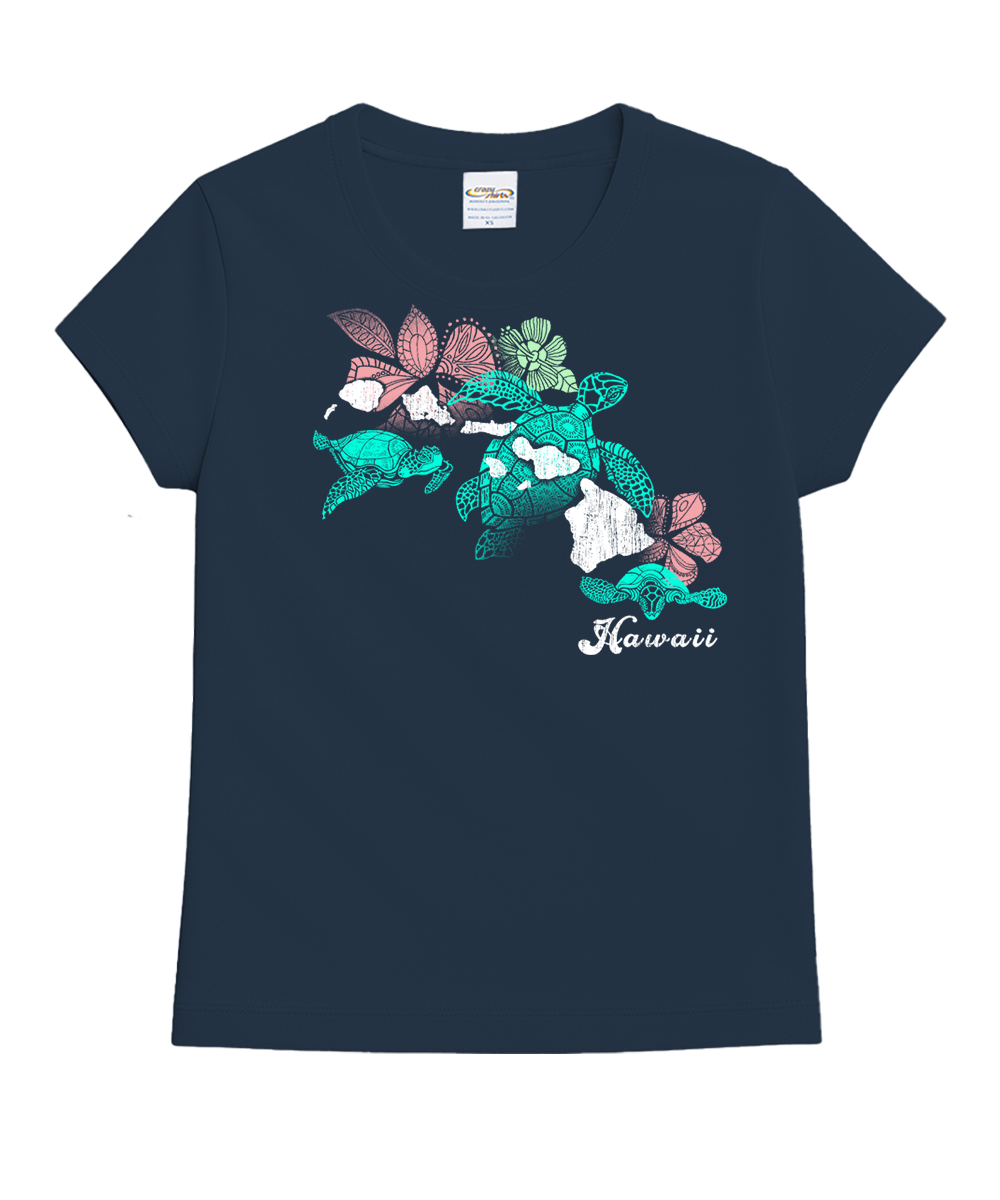 Island Flower & Honus T-Shirt | Women's Navy Blue Crewneck