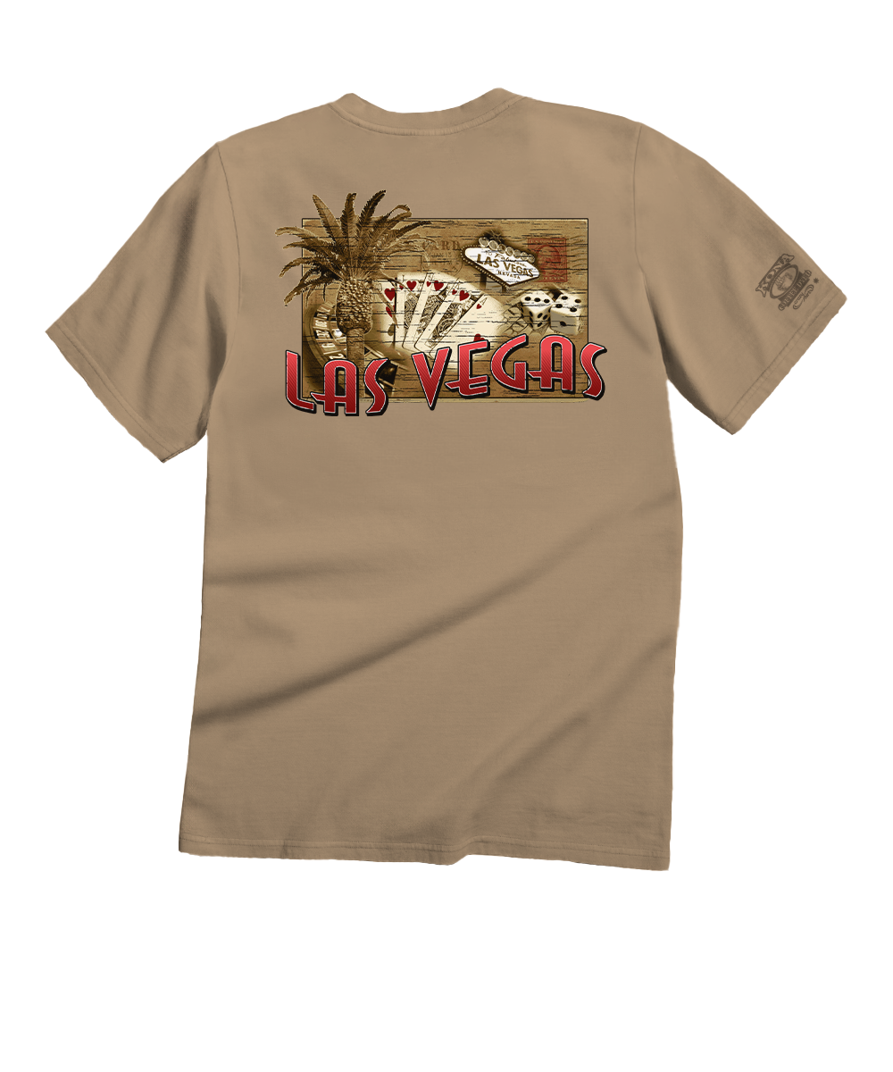 Las Vegas Postcard - Kona Coffee Dyed Short Sleeve Crewneck T-Shirt