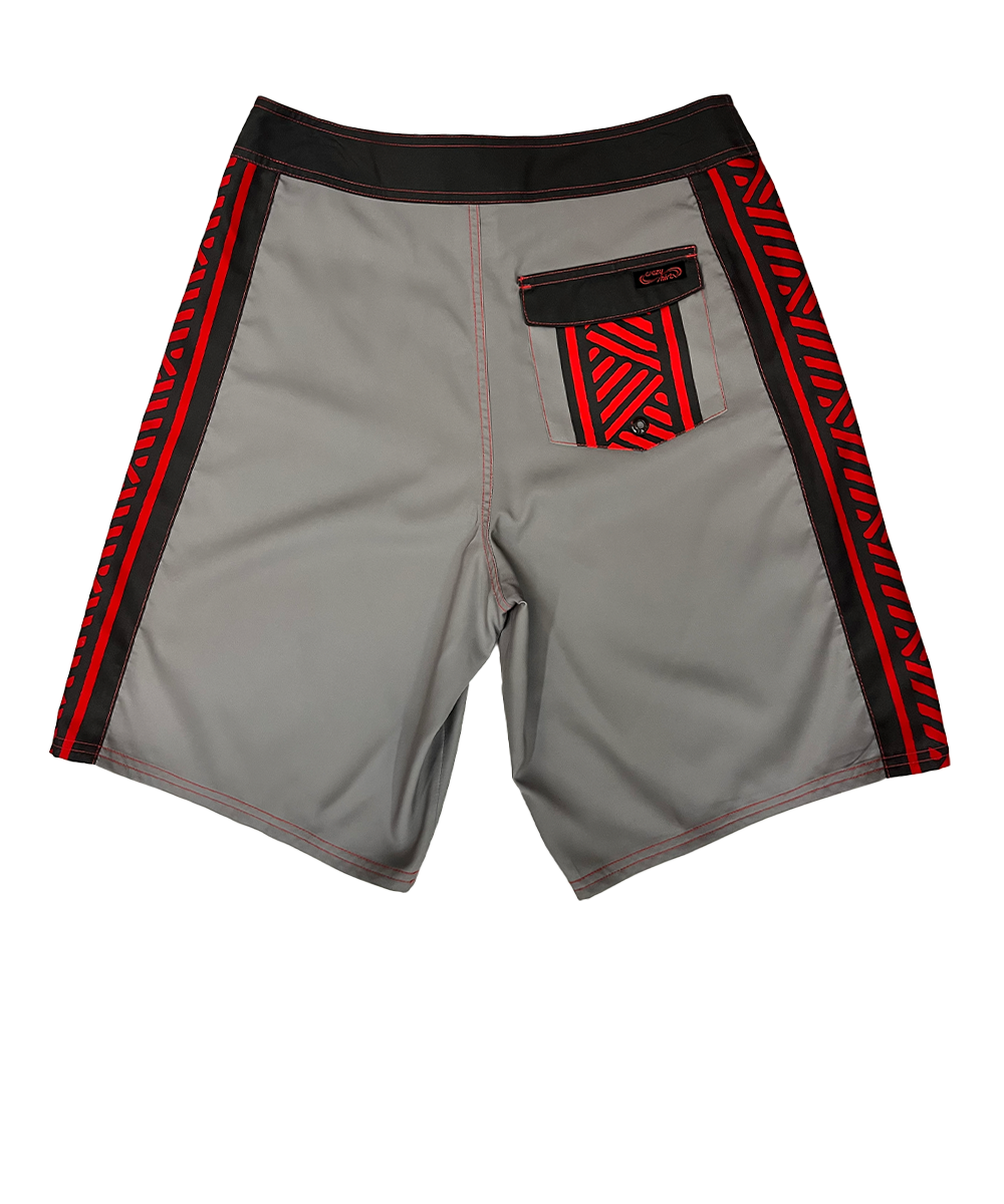 Mano Dive Tribal - Gray/Red Eco HydroPrint Board Shorts